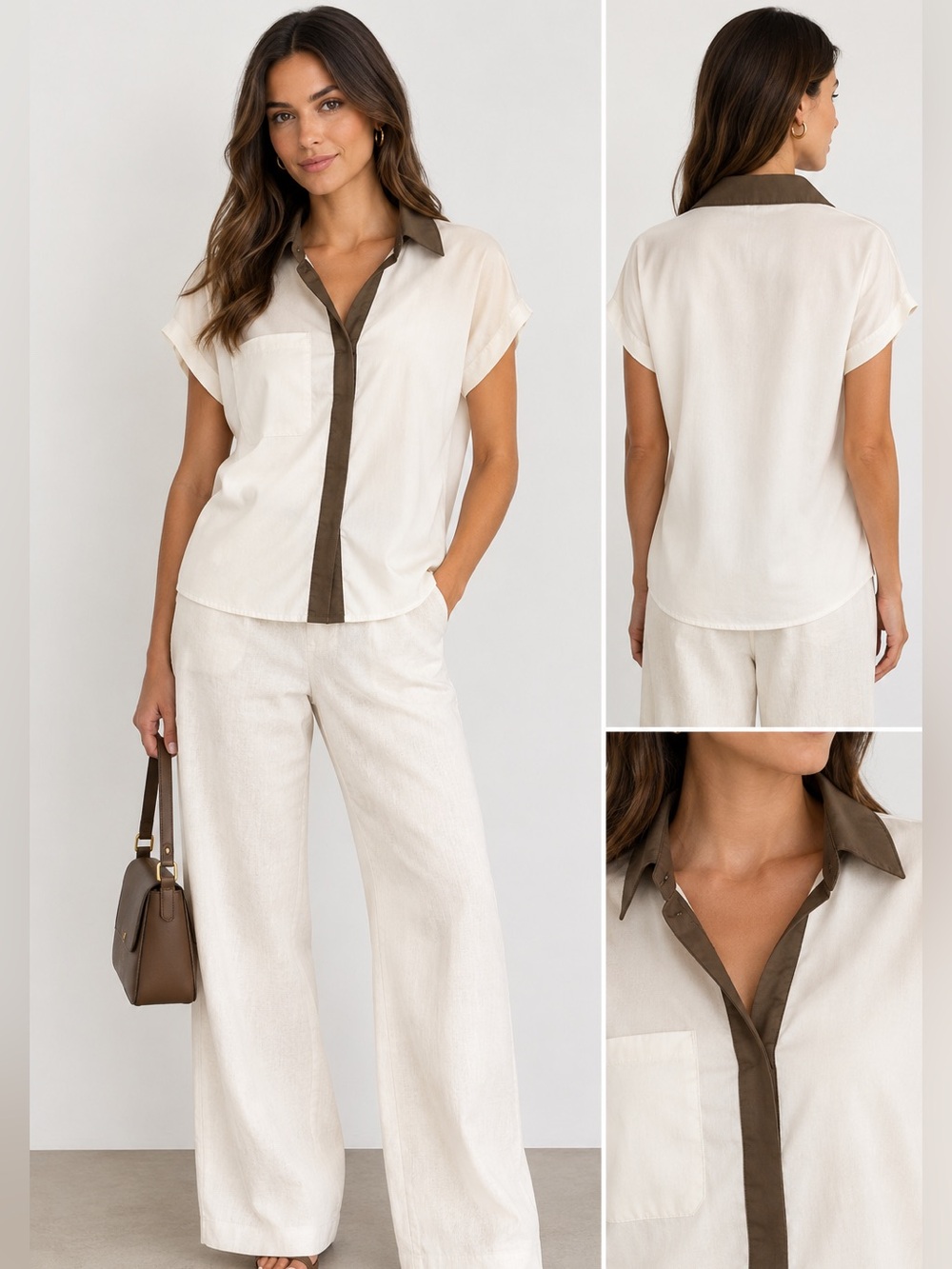 RUDSAK Cream Satin Blouse
